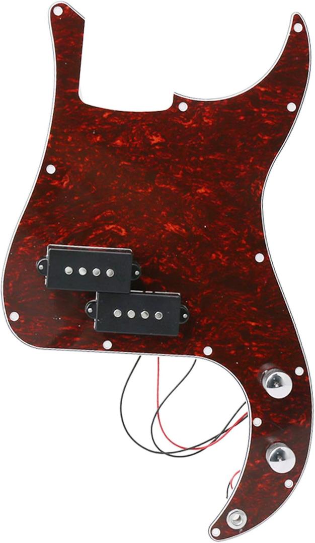 Yibuy Vintage Loaded Electric Guitar Pickguard 3-Ply Prewired Bass Pickguard with Pickups
