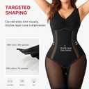 Nebility Women's Shapewear Bodysuit - V Neck Full Body Shapewear Faja Body Shaper Tummy Control Body Suit Butt Lifter, Small
