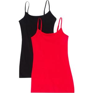 2 Pack Active Basic Women's Basics Cami Tank Top Large Black, Red