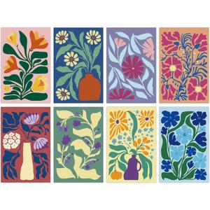 Miucat 32 Pack Floral Blank Cards with Envelopes, Flower Greeting Cards Set Boxed, 8 Designs Note Cards for Thank You, Graduation, Birthday, Wedding, All Occasions