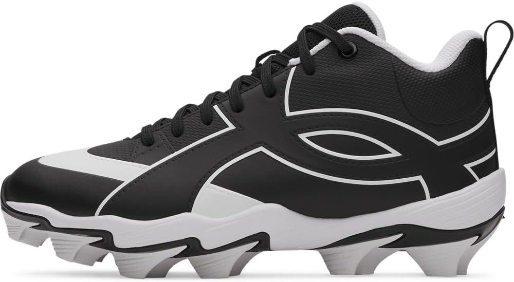 Under Armour Boys' Leadoff Icon Mid Rm Jr Baseball Cleats (Black)