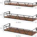 Amaoot Floating Shelves Set of 3, Home Wood Wall Shelf, Farmhouse Shelf for Bedroom, Wall Mounted Floating Shelf for Living Room, Bedroom, Bathroom, Kitchen, Office (Black)