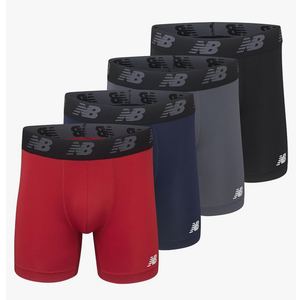New Balance Men's Mesh 5" No-FLY Boxer Brief (4-Pack) 5 XL