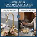 STiLWERK Waterfall Kitchen Faucet with Pull-Down Sprayer, 3 Flow Modes (Sweep/Stream/Waterfall), 360 Swivel, Stainless Steel Sink Faucet for Farmhouse, Camper, Bar, Laundry, Rv, Brushed Gold