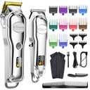 Hatteker Hair Clipper for Men IPX7 Waterproof Cordless Barber Clipper for Hair Cutting Kit with T-Blade Trimmer Beard Trimmer Kids Clipper Professional USB Rechargeable
