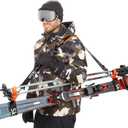 Sklon Ski Strap and Pole Carrier | Avoid The Struggle and Effortlessly Transport Your Ski Gear Everywhere You Go | Features Cushioned Shoulder Sling | Great for Families - Men, Women and Kids - Orange