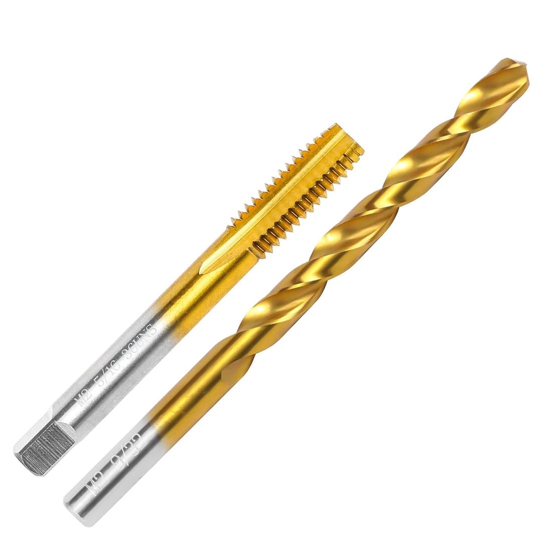 5/16"-36 UNS Tap and 9/32" Drill Bit Kit, M2 HSS Drill and Tap Set, Combination of Drill and Tap Kit for Metal