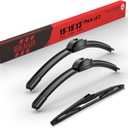 BERG REGEN 15"+15" Windshield Wiper Blades with 13" Rear Automotive Replacement Set for Jeep Wrangler JK 2008 2009 2010 2011 2012 2013 2014 2015 2016 2017 2018  Genuine OEM Quality (Set of 3)