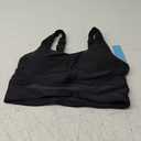 Yonique Women Sports Bra Bikini Top Swim Bra Athletic Swim Top Scoop Neck Bathing Suit (Small, Black)