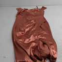 Miusol Women's Sexy Off Shoulder Satin High Split Ruched Style Evening Party Maxi Dress (Cinnamon Pink), S