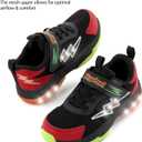 SKYWHEEL Kids Sneakers for Boys Light Up Shoes with Switch Tennis Running Athletic Shoes Toddler Size 10 to Big Kids Size 5 (3 Little Kid)