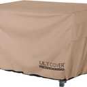 ULTCOVER Rectangular Gas Fire Pit Table Cover 52x34 inch Waterproof Heavy Duty Firepit Cover (Brown)