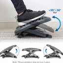 Mount-It! Ergonomic Under Desk Footrest with Massage Rollers, Adjustable Height & 30 Tilt Foot Rest Under Desk (4.25"6.75"), Office Foot Stool with Non Slip Surface (Black)