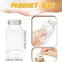 20 Pack 6 oz Plastic Spice Jars with Metal Lids Reusable Salt Pepper Shaker with Lids Clear Empty Square Spice Containers Seasoning Bottles for Kitchen Storage