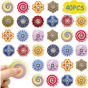 40 Pack Mini Fidget Spinner Toys Party Favors Easter Basket Goodie Bag Stuffers Gifts,Stress Relief Sensory Toys for Kids Teens Adults Autisms,Treasure Box Toy for Classroom Prizes Supplies (color-40)