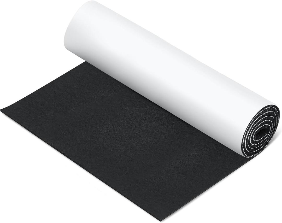 Large Felt Furniture Pads 16 x 60 Inch Non Slip Self Adhesive Heavy Duty Cuttable Strip Roll Felt Sheet Tape for Protecting Hardwood Floors Chair Wall, Black