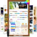 Digital Calendar Touch Screen, 21.5-inch Electronic Calendar for Wall, Smart Digital Planner with Kids' Chores Chart/Meal Plan/Streaming Services/Photo Display, Remote Control Supported