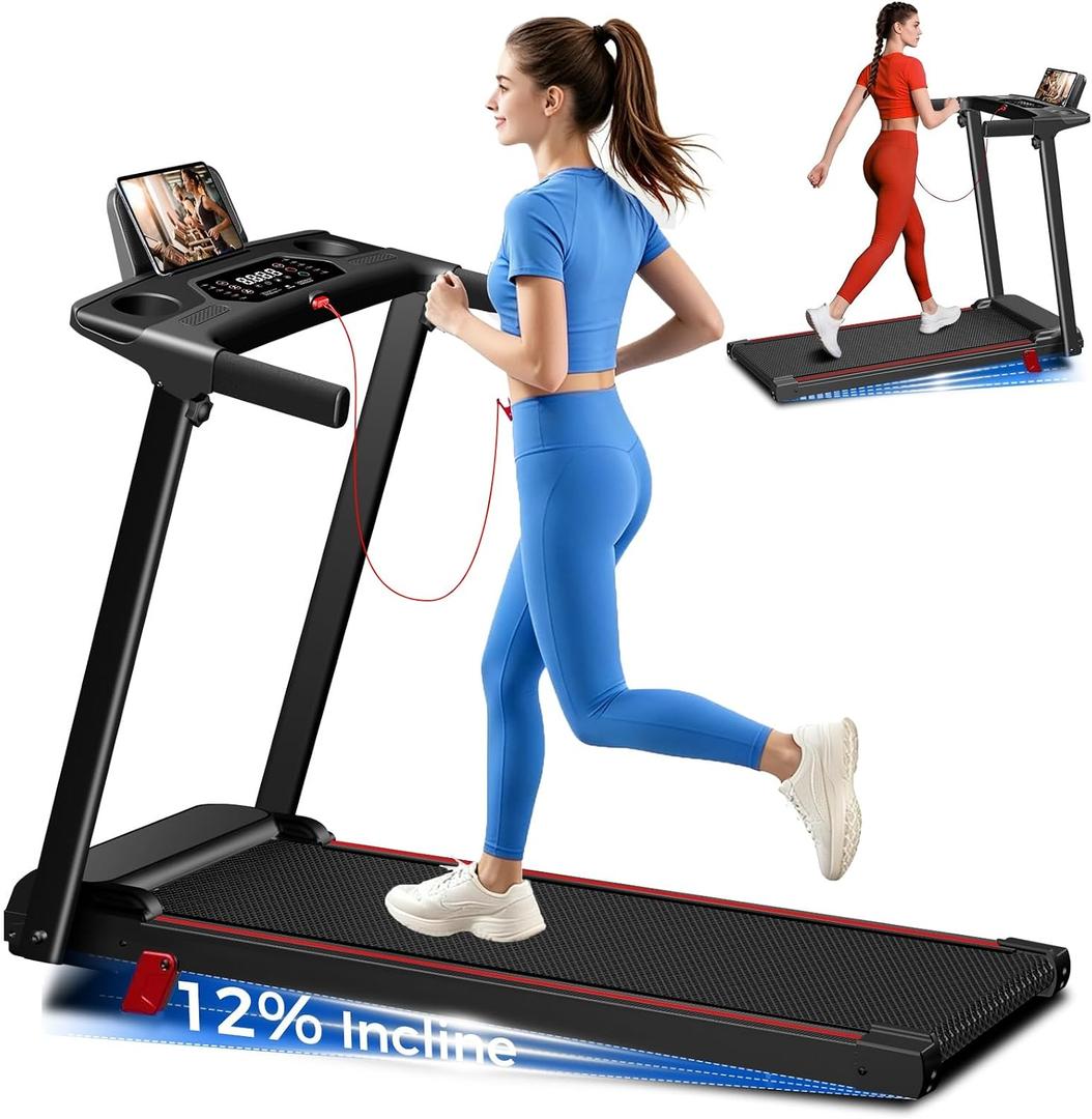 Treadmills for Home with Incline Walking Pad Treadmill with Handle Bar, Black