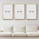 Large Framed Boho Neutral Abstract Wall Art for Living Room, 3 Piece Black and Beige Canvas Prints Artwork for Walls, Modern Minimalist Boho Geometric Wall Art Decor for Hallway Dining Room, 24x36 In