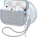 ESR for AirPods Pro 3 Case, Compatible with AirPods Pro 3rd Generation Case (2025), Compatible with MagSafe, Full Drop Protection Cover with Lanyard, Gray
