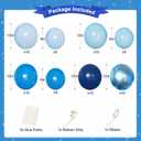 Navy Blue Birthday Decorations for Men Boys, Navy Blue Macaron Light Metallic Blue Confetti Balloons Happy Birthday Banner Butterfly Fringe Curtains for 21st 25th 30th Birthday Decorations