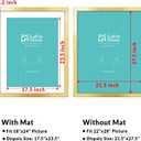 LaVie Home 22x28 Picture Frame Gold Poster Frame,Display Pictures 18x24 with Mat or 22x28 Without Mat, Stable and Sturdy Frame and Polished Plexiglass, Horizontal and Vertical Format of The Walls