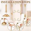 Rtteri 6 Pcs Gold Candelabra Candlestick Holder Metal Candle Stand Candelabra for Taper Candles Table Centerpieces Wedding Christmas Holiday Birthday Party (9.45 x 9.45 x 19.7 Inch,5 Arm)