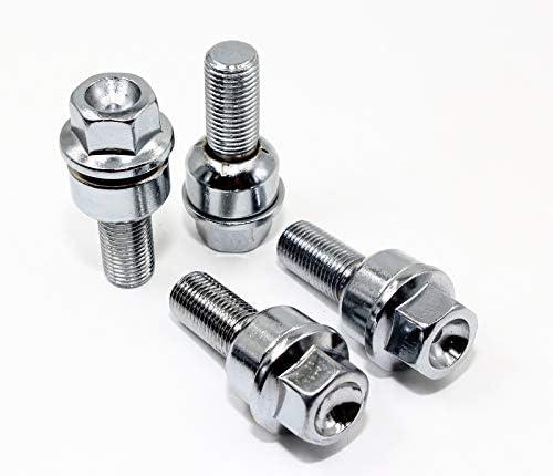 Set of 20 Veritek 14x1.5mm 29mm Thread Chrome Ball R14 Radius Seat Lug Bolts for Porsche Factory Wheels
