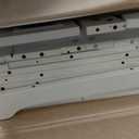 Yusong Farmhouse Night Stand with Gun Drawer & Invisible Lock, 25" Tall Bedside Table with Charging Station, End Table with Open Shelf for Bedroom Room (White-Brown)