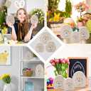 Threan 3 Pcs Easter Table Decoration Easter Egg Table Wooden Signs Spring Egg Wood Tabletop Centerpiece Decorations for Home Dining Room Party Office Decor