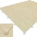 6X8 FT 90% Sun Shade Cloth, Sunblock Shade Fabric with D-Rings, Sunshade Cover for Patio Pergola Deck, UV Protected Breathable Netting with Zipties & Ropes, Beige