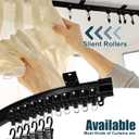 Jetec Curved Ceiling Curtain Track 8 m/ 26 ft Bendable Mount for Curtain Rail Bunk Bed Shower Rod Bay Window Room Divider Flexible Straight (Black)