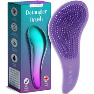 Lily England Detangler Hair Brush for Curly, Thick, Straight & Natural Hair - Gentle Detangling Brush for Women, Kids & Toddlers with Flexible Bristles - Smooth Hairbrush for Wet & Dry Hair, Ombre