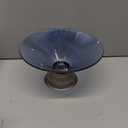 SPRINGBOWGlass Fruit Bowl  10 Blue Decorative Bowl with Ripple Design and Clear Pedestal Base  Wide Crystal Candy Bowl, Decorative Bowls for Home Dcor, or Coastal-Inspired Centerpiece