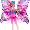 Barbie Dance and Flutter Doll with 2-in-1 Transformation from Dancer to Butterfly with Opening Wings, Purple Hair, Headpiece & Removable Tutu