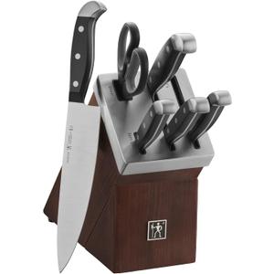HENCKELS Statement Razor-Sharp 7-Piece White Handle Knife Set, Chef Knife, Bread Knife, German Engineered Knife Informed by over 100 Years of Mastery (Dark Brown)