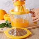 Lemon Squeezer Multipurpose Orange Juicer 600ml Non-slip Manual Juicer with Ergonomic Handle Detachable Washable Hand for Home Kitchen Lemon Squeezer, Yellow