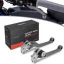 JFG RACING Brake Levers for Surron Light Bee,CNC Foldable Adjustable Handle Bar Levers Replacement for Dirt Bike Surron Light Bee X and S/X160/X260-Grey (Titanium)