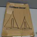 Modern Sculptures Home Decor, Gold Sailboat Decor Ornament, Boat Decorations Statue Decor, Art Sculptures and Statues, Sailboat Gifts Home Office Bathroom Shelf Decor Nautical Decor (2 Pack)