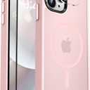 MOCCA Strong Magnetic for iPhone 12 Pro Max Case,[Compatible with Magsafe][Glass Screen Protector+Camera Lens Protector] Slim Thin Shockproof Cover Phone Case for iPhone 12 Pro Max 6.7", Pink