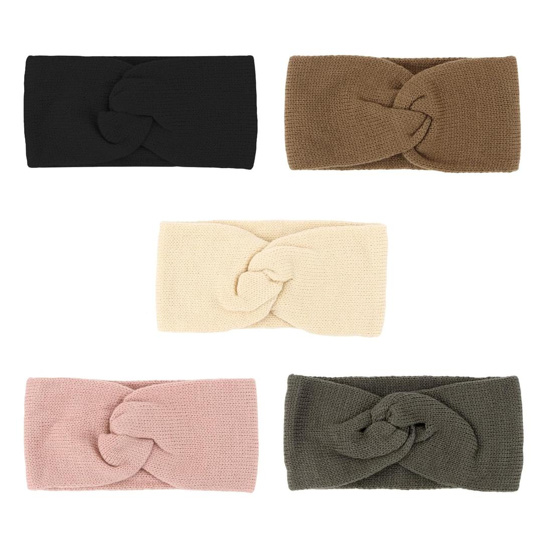 Twist Knit Winter Headbands for Women Ear Warmer Fleece Lined Ear Warmers Elastic Thick Crochet Headbands Cold Weather Stocking Stuffers