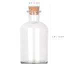 Magic Season Decorative Glass Bottles with Cork Stoppers (8.5 fl oz. Round Bottles / 2 Pcs)