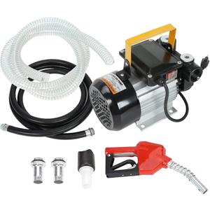 Self Priming 110v Ac 16GPM Oil Transfer Pump, Fuel Diesel Kerosene Biodiesel Pump with Nozzle, 2M Oil Inlet Hose and 4M Oil Outlet Hose
