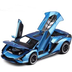Lambo Toy Car Sian FKP3 Die-Cast Car Model with Lights and Sound Pull Back Toy Car for Boys Age 3 4 5 6 + Year Old (Blue)