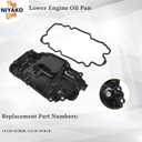 Lower Engine Oil Pan Replacement# 11110-5CB2B 11110-5CB1B Fit 2016-2021 Infiniti Q50 2017-2021 Q60 Only AWD 3.0L