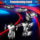 Remote Control Cyberpickup Toy Transform Robot Toy for Boys Girls 2.4Ghz RC Car 2 in 1 Transforming Truck with Light Effect 1/24 Vehicle 360 Rotation Car Birthday Charistmas Gifts for Kids