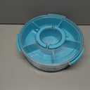 Divided Serving Tray with Lid and Handle,Large Snack Spinner,Snackle Box Container, Multipurpose Food Platter for Charcuterie Veggie Fruit, Taco Tuesday Movie Night Travel Beach Picnic Essentials