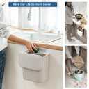 2.4 Gallon Kitchen Compost Bin for Counter Top or Under Sink, Hanging Small Kitchen Trash Can with Lid, Wall Mounted Waste Basket Bin Garbage Can for Bathroom (Grey)
