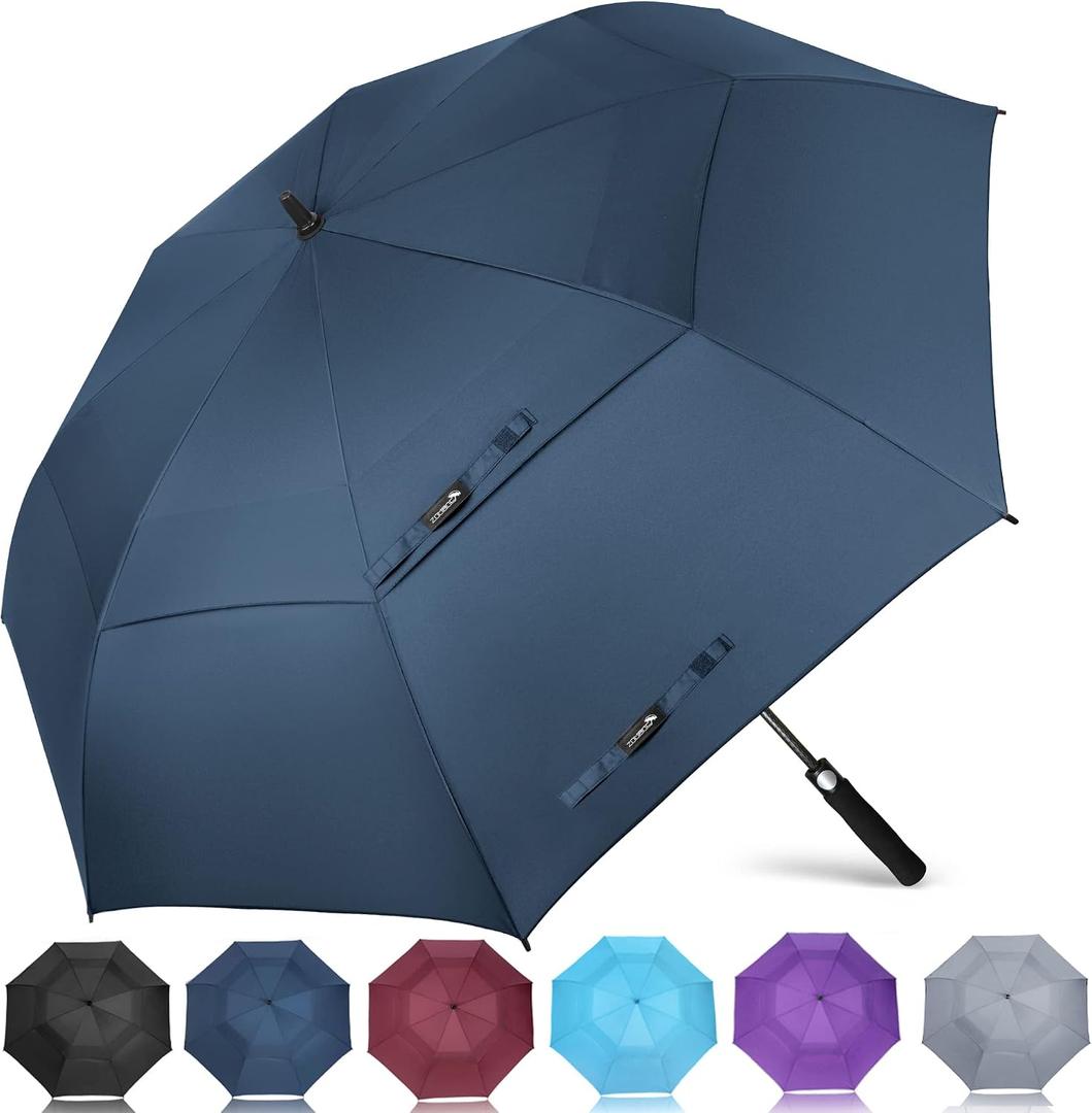 ZOMAKE Golf Umbrella Windproof, Extra Large Oversized Heavy Duty Double Canopy for Rain, Sports Games & Push Cart(68 Inch)