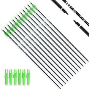 TIGER ARCHERY 30Inch Carbon Arrow Practice Hunting Arrows with Removable Tips for Compound & Recurve Bow(Pack of 12)